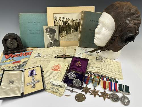Battle of Britain Fighter Ace's Medals &amp; logbooks