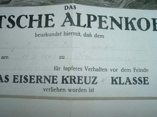 My First Imperial German EKII Award Document