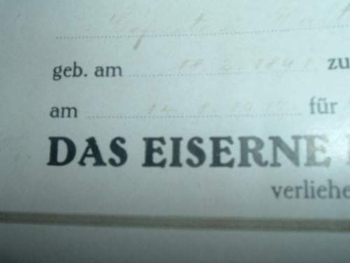 My First Imperial German EKII Award Document
