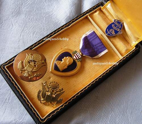 Purple Heart medal, certificate and documents - KIA 07 April 1945