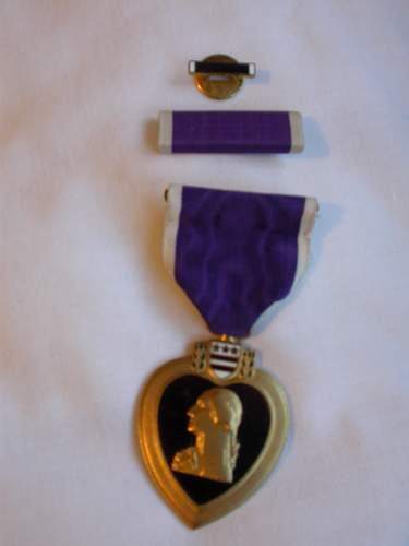 engraved purple heart set