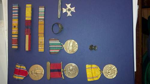 What I can find of my grand fathers medals, and ribbons.