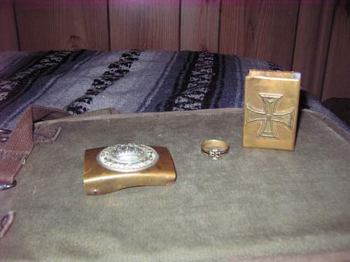 iron cross cig. case holder, belt buckle and iron cross ring