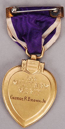 Exceedingly rare Purple Heart: WWI MSCC Purple Heart to Capt. George R. Brown