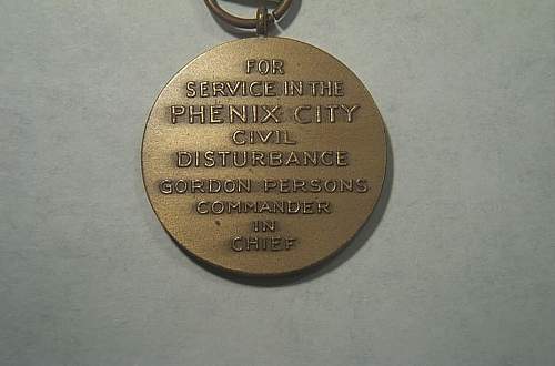 Phenix City Alabama Campaign Medal