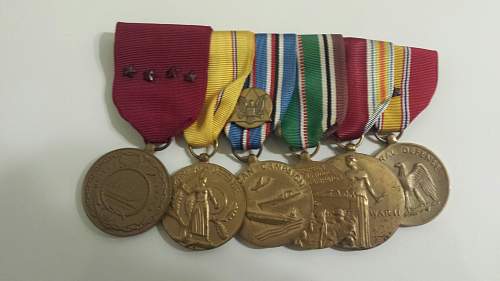 WWII Navy Medal Bar with Unknown Pin