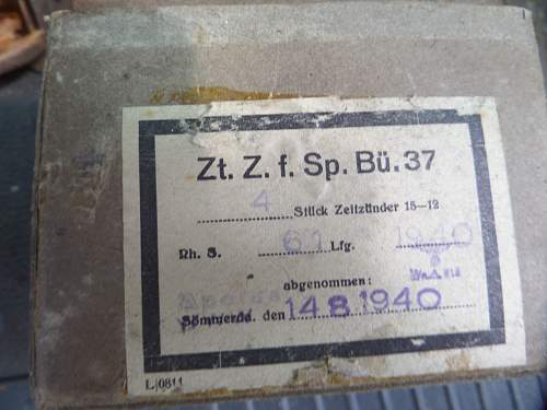 German ww2 SpBu 37 5 minute Mechanical Timers in box