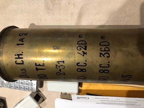 WWI French Schneider 105mm Casing with Painted Marks??