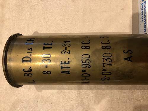 WWI French Schneider 105mm Casing with Painted Marks??