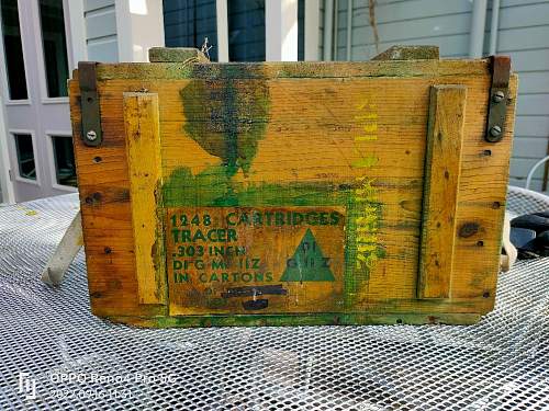 303 /1942 dated wooden  brit ammo box  /morters