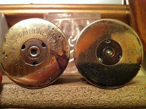 2 pre WW1 German made 37mm brass shells