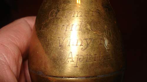 Brass &quot;Trench Art&quot; 1917 VIMY Grenade..well sort of