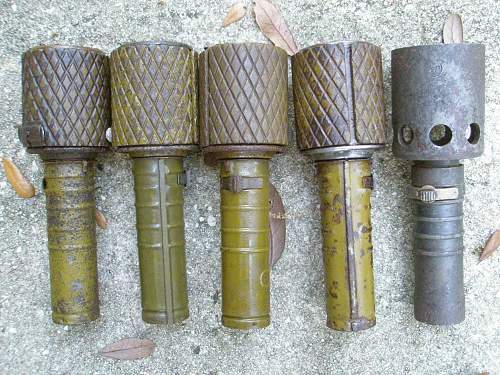 Some of the untouched grenades from the war time found