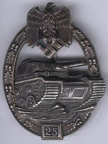 Numberd Panzer Badge Silver Fake Gallery