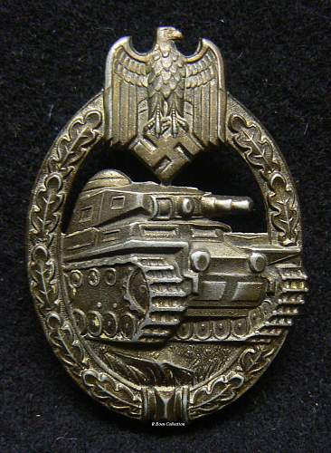 Panzerkampfabzeichen in Bronze, GWL, Gebruder Wegerhoff, Ludensheid