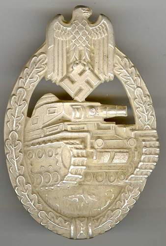 EWE Panzerkampfabzeichen in Silber