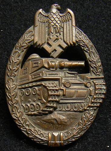 Panzerkampfabzeichen in Bronze by Rudolf Souval