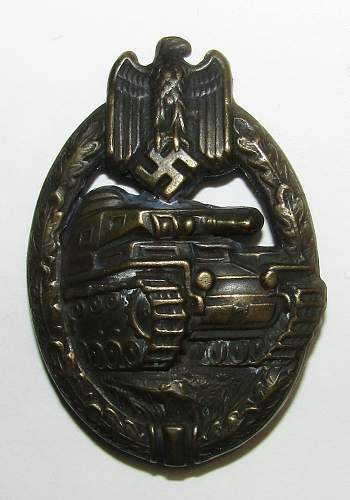 Stamped Panzerkampfabzeichen in Bronze