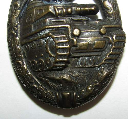 Stamped Panzerkampfabzeichen in Bronze