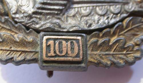 What do you think about this Panzerkampfabzeichen 100 badge?...