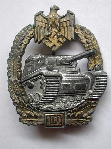 What do you think about this Panzerkampfabzeichen 100 badge?...