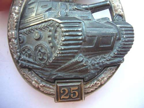 Panzerkampfabzeichen II Stufe &quot;25&quot;