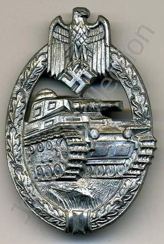 Hermann Aurich Panzerkampfabzeichen in silver.