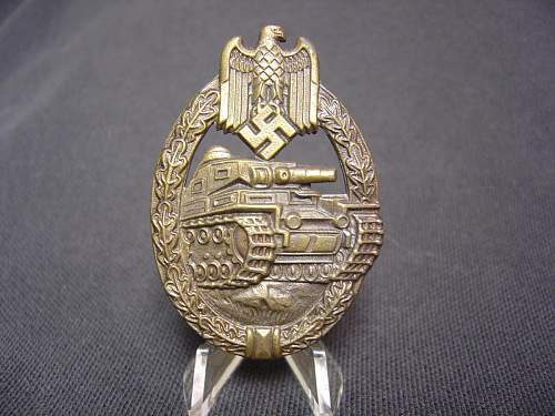 Minty Panzerkampfbzeichen badge silver