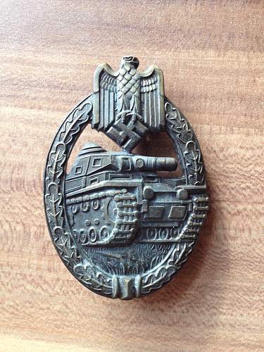 Panzerkampfabzeichen in Bronze - Tank Battle Badge in Bronze (Frank &amp; Reif Stuttgard