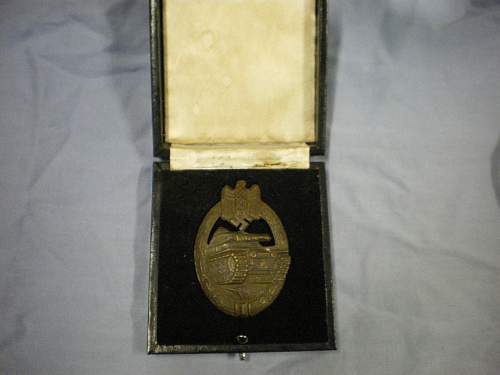 Panzer assault badge in bronze