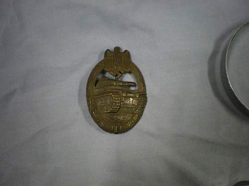 Panzer assault badge in bronze