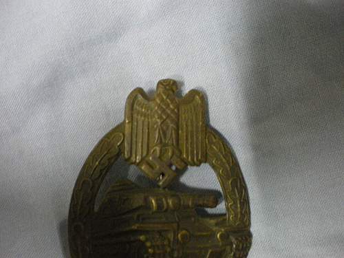 Panzer assault badge in bronze