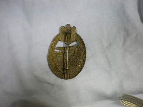 Panzer assault badge in bronze