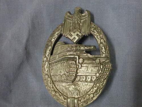 panzer assault badge in silver