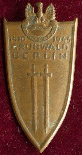 Post war badge Grunwald Berlin.