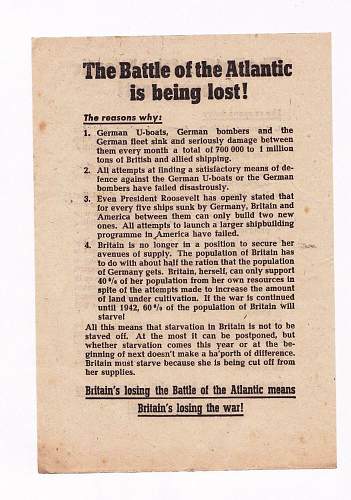 The Battle of the Atlantic is being lost !  Leaflet