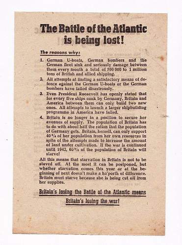 The Battle of the Atlantic is being lost !  Leaflet