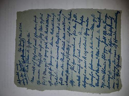 Field post letter. July 1944.
