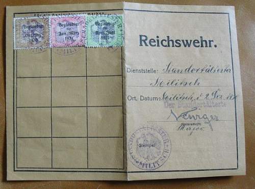 Reichswehr Pass for worker?