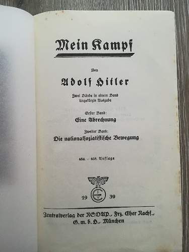 Mein kampf book 1939, help please!