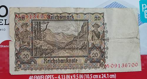 20 Reichsmarks bank note