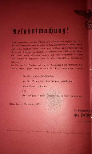 Czech/German Proclamation Poster