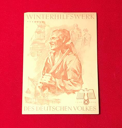 (WHW) Winterhilfswerk window sticker back translation (German cursive)