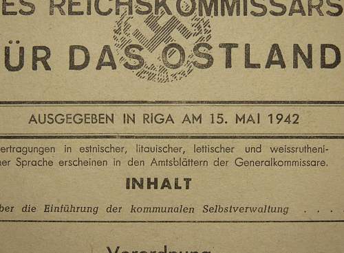 Reichskommissariat Ostland Poster