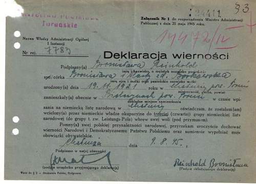 1945 post-war Polish document...