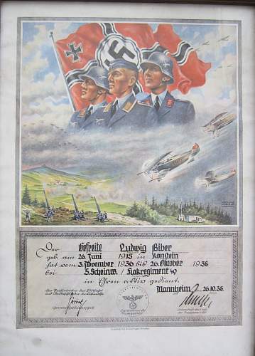 Heer and Luftwaffe service time certificates