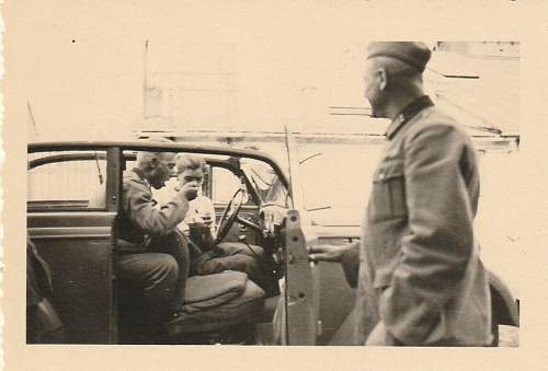 Leading the column.Photos of german Officers with the driver.
