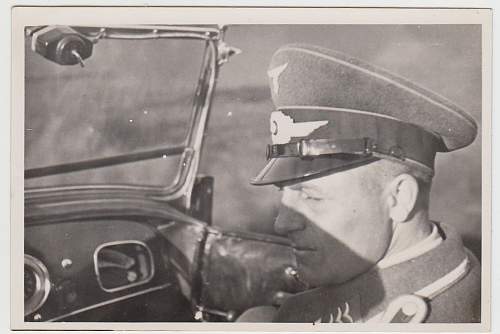 Leading the column.Photos of german Officers with the driver.