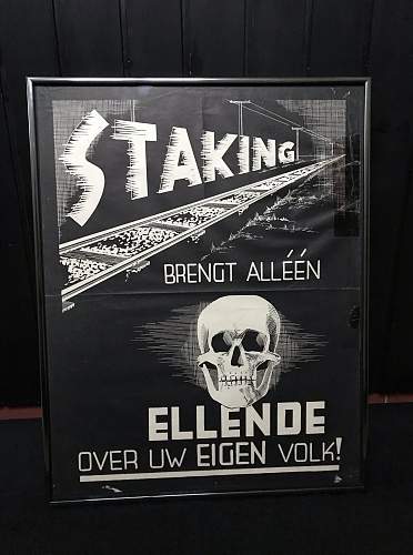 Death Propaganda Poster Against Dutch Railway Strike 1944.