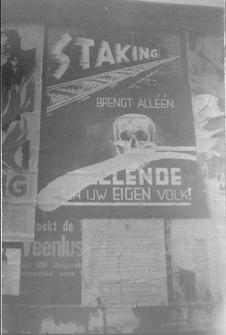 Death Propaganda Poster Against Dutch Railway Strike 1944.